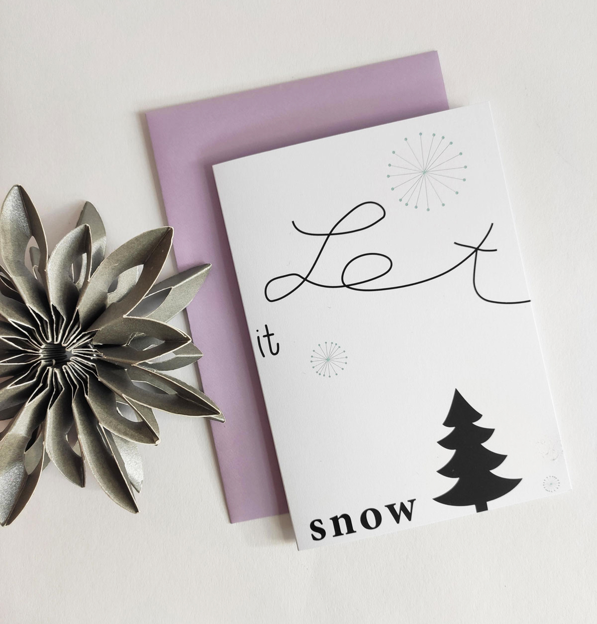 Weihnachtskarte "Let it snow" (1)